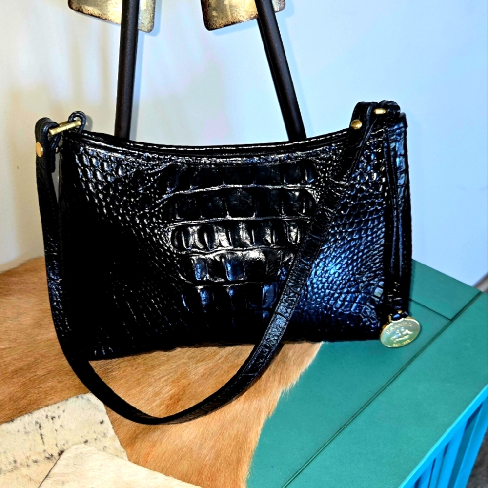 Brahmin Black Mini Anytime Small Shoulder Bag